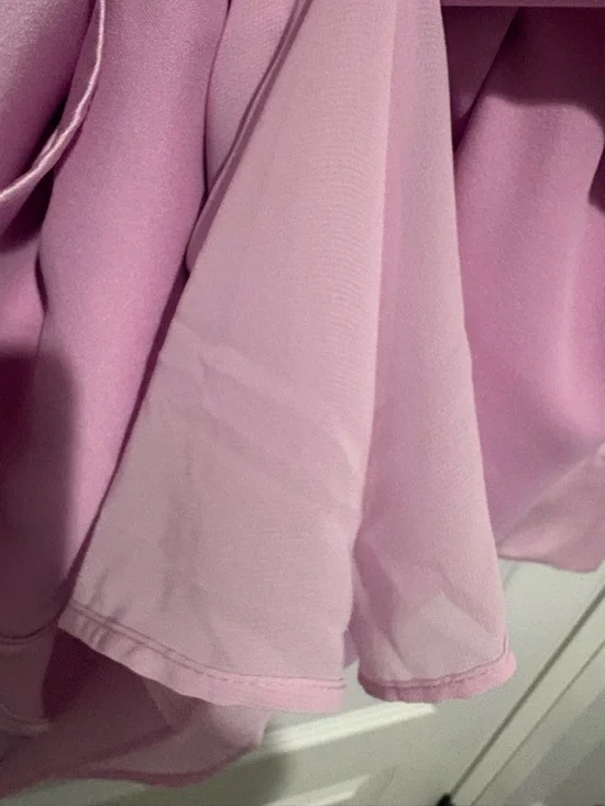 NWT Zara Pink Satin Faux Wrap Style Dress Size XL - Picture 7 of 9